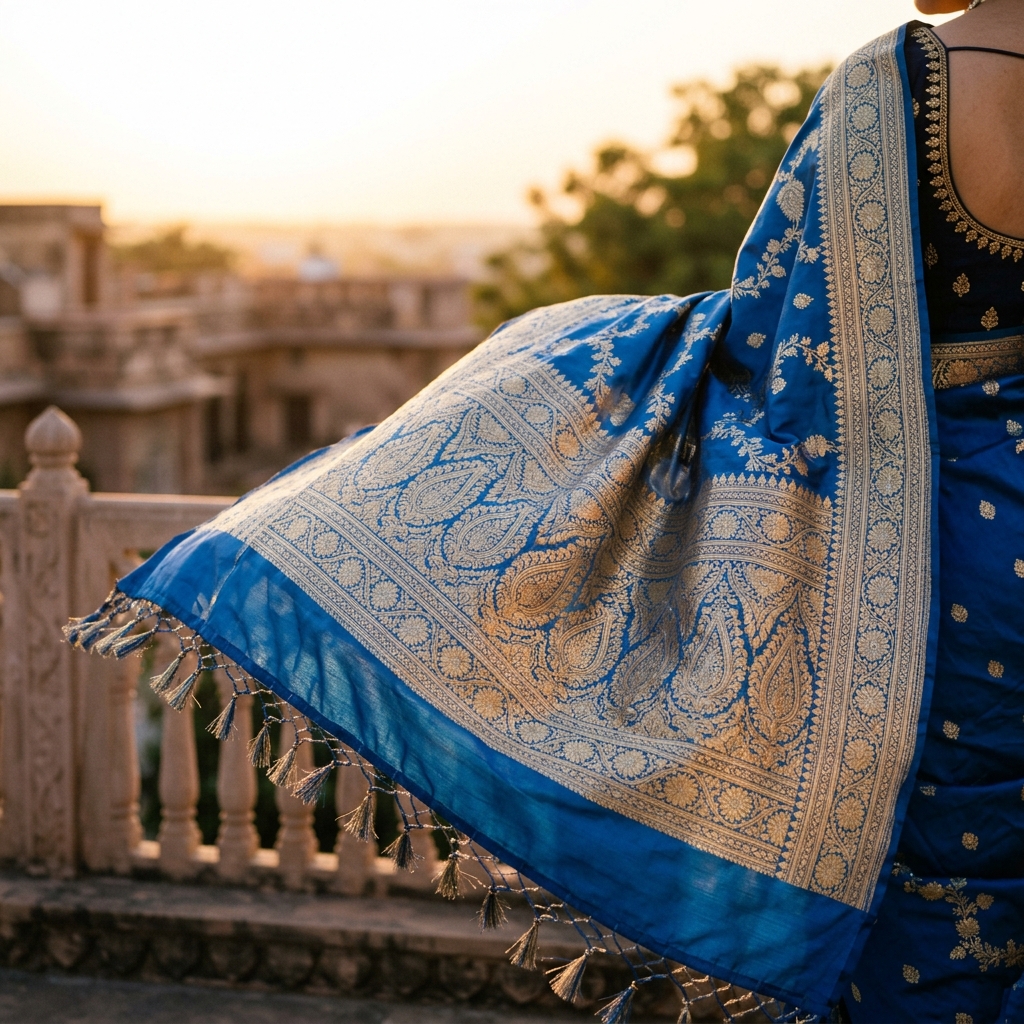 Premium dress materials and unstitched fabrics by Mrudula Vastra
